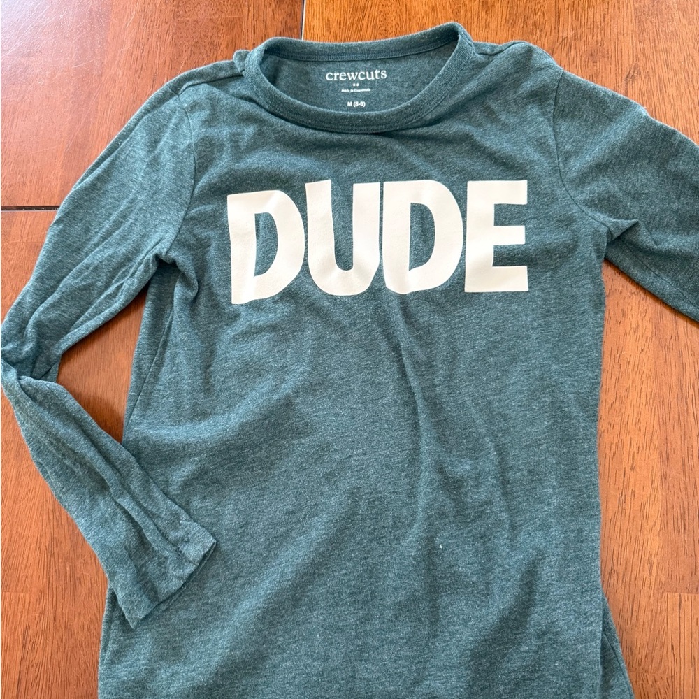 Crewcuts Kids Teal 'DUDE' Long Sleeve Tee